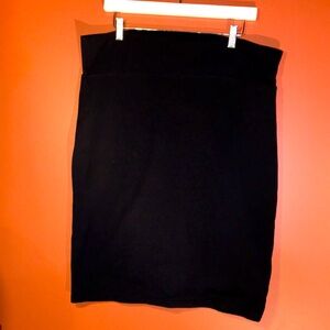 Black Yoga Waistband Women's Skirt Size 1X Plus Size Above Knee